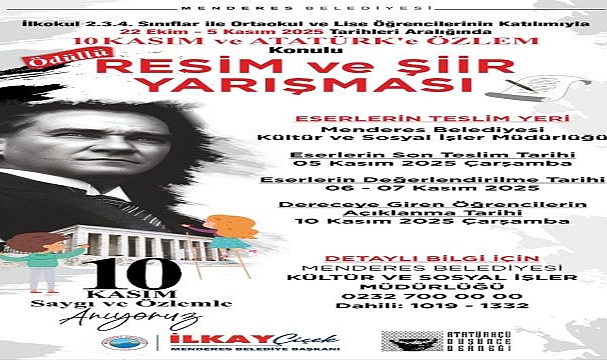 Menderes’te Atatürk Resim ve Şiirde Yaşatılacak